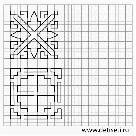 Рисунки по клеточкам узоры