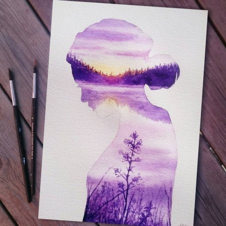 Рисование розы красками