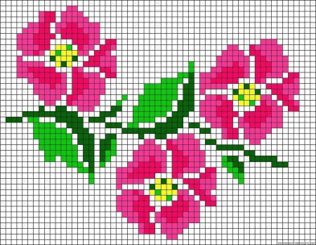 Рисунки по клеточкам цветы