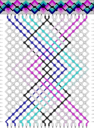 Схемы фенечек косого плетения