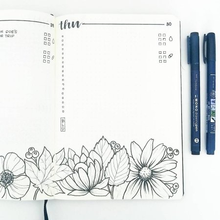 Bullet Journal цветы