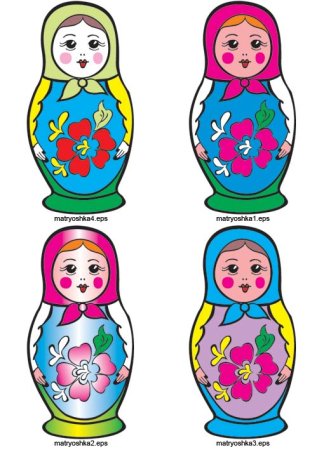 Русская Матрешка. Раскраска