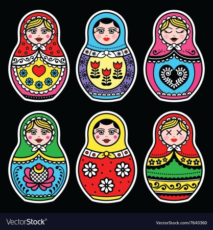 Матрешки по росту раскраска