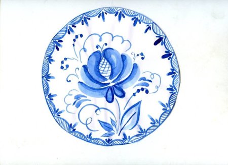Рисование в стиле Гжель