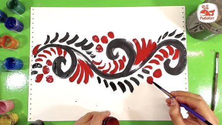 Узоры красками на бумаге