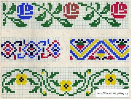 Вышивка болгарским крестом на вафельном полотенце