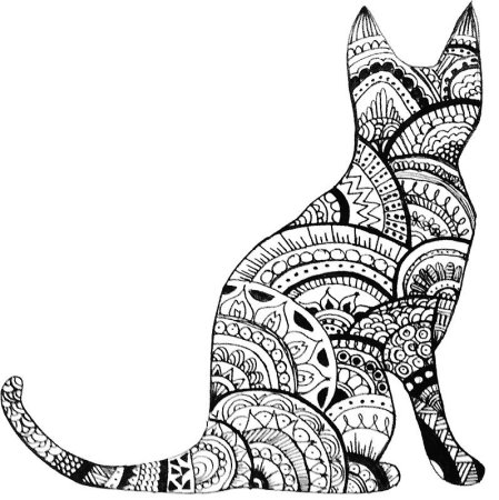 Кот в стиле Зентангл