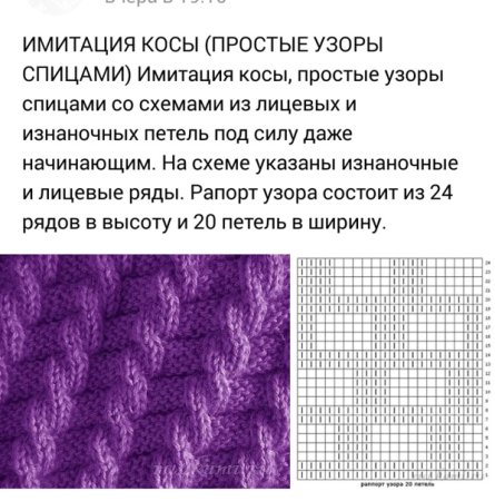 Коса из 12 петель спицами схема с описанием