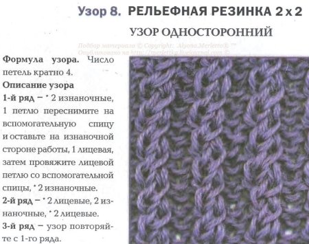 Вязание спицами узор колосок схема