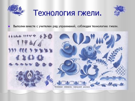 Элементы гжельской росписи бордюры