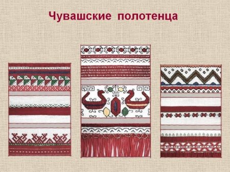Народная вышивка на полотенце