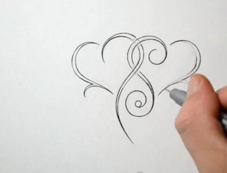 Сердечко тату эскиз