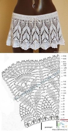 Ажурная пляжная юбка крючком