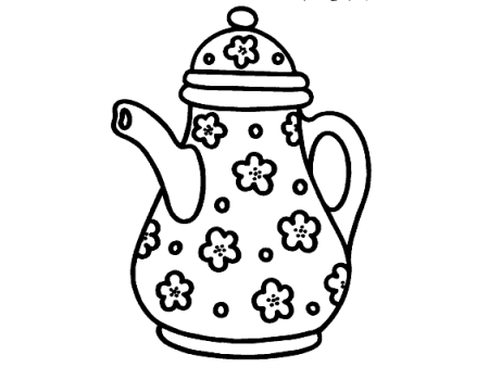 Раскраска посуда чайник