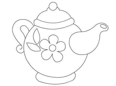 Чайник трафарет для рисования