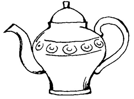 Раскраска посуда чайник