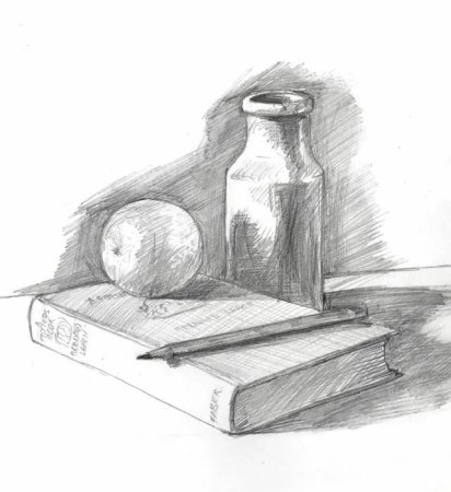 Натюрморт рисунок карандашом