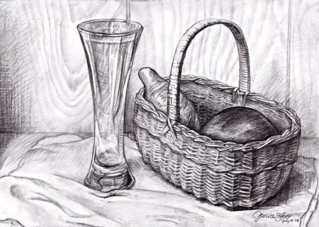 Зимний натюрморт цветными карандашами