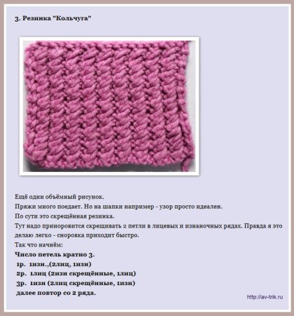 Узоры спицами толстая пряжа схемы вязания