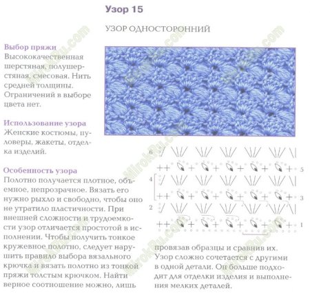 Узор шиповник спицами