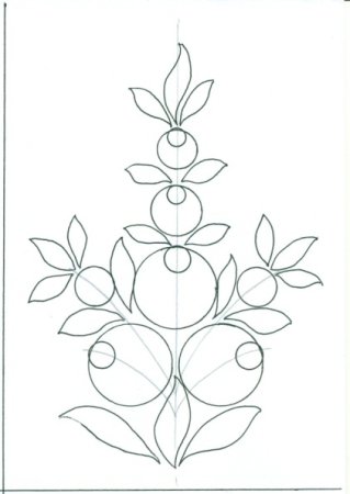 Городецкая роспись цветы раскраска