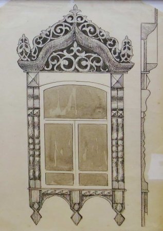 Рисование окна с наличниками