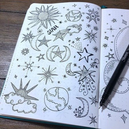 Рисунки ручкой в скетчбуке легкие