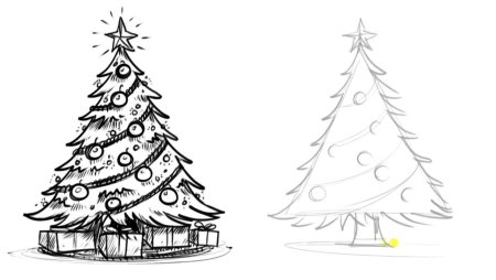 Нарисовать новогоднюю елку