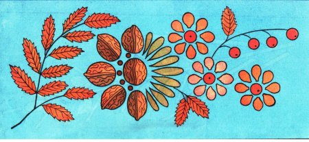 Узор из листьев аппликация
