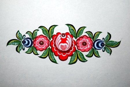 Элемент Городецкой росписи "Городецкий фазан"