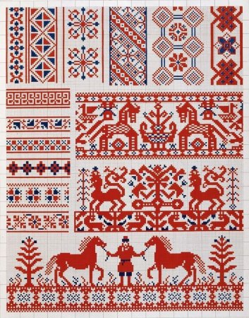Славянские орнаменты для вышивки крестом