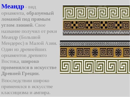 Орнамент древней Греции Меандр
