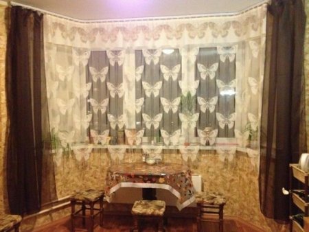 Штора нитяная бабочки зеленая