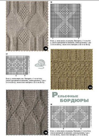Ромбы лицевыми и изнаночными петлями схемы
