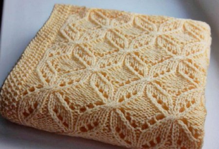 Красивый ажурный плед спицами