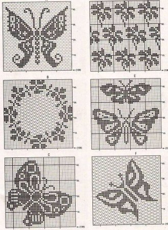 Мотивы филейного вязания крючком схемы