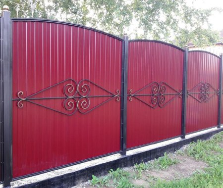 Ворота с узорами из профнастила
