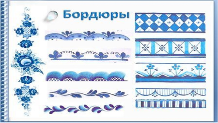 Основные элементы гжельской росписи для дошкольников