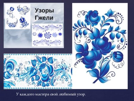 Узоры Гжель Хохлома