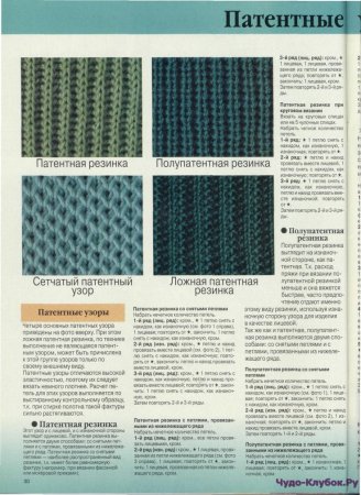 Полупатентная резинка схема вязания