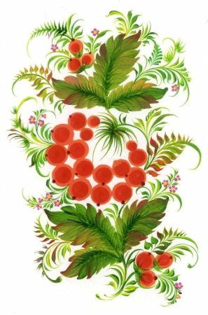 Петриковская роспись - рябина