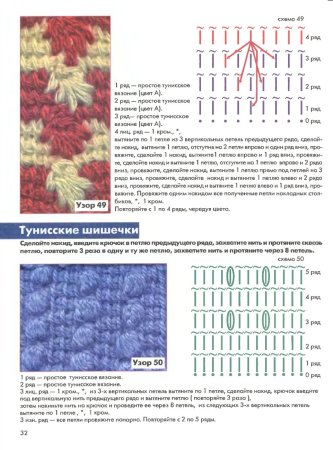 Узор сетка тунисским крючком
