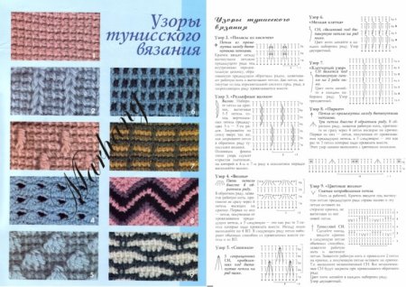 Схема тунисского вязания крючком для начинающих