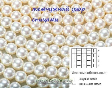 Узор летний жемчуг спицами