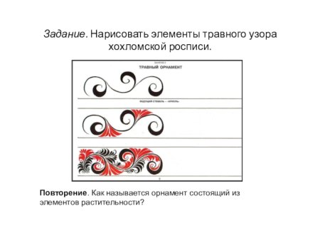 Элементы хохломской росписи травный орнамент