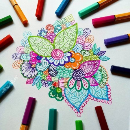 Рисование цветными ручками