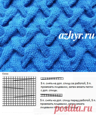 Плетёнка спицами схемы с описанием