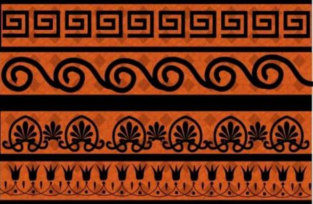 Орнамент древней Греции - Меандр, Пальметта