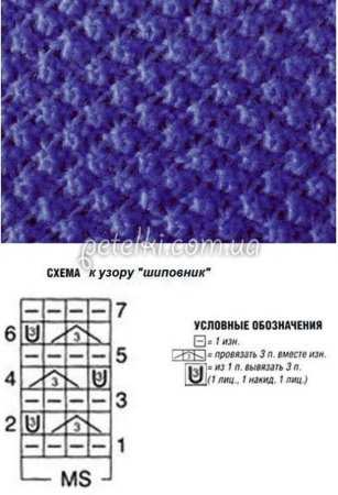 Вязка букле спицами схема