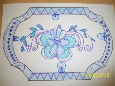 Роспись подноса Гжель для детей подготовительной группы